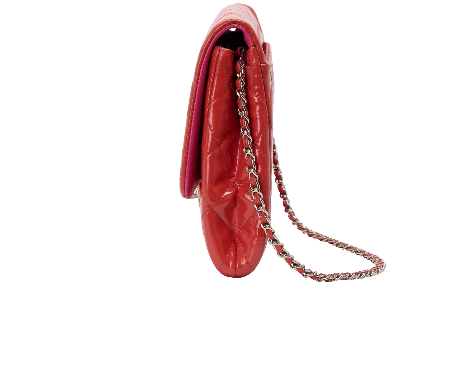 Jumbo Timeless Single Flap, &pound;1,700, Handbags, Red, Patent Leather, Bottom view